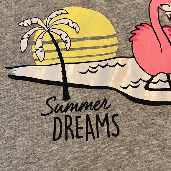 Justice girls tank top size 10 Dash summer dreams with flamingo and palm trees. - Picture 2 of 7